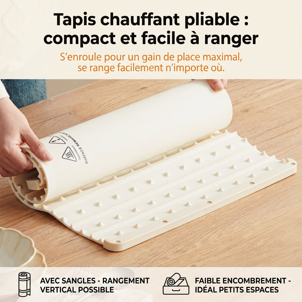 Warmio Mat – Faltbare Silikon-Wärmematte für Speisen | 8 Stufen, 1–8 Std. Timer – vue 2